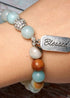 Boho Bracelet, Green Amazonite Blessed